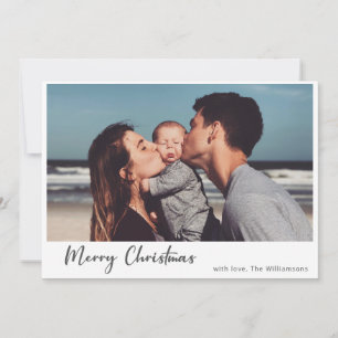 Carte de Noël photo avec écriture manuscrite moder