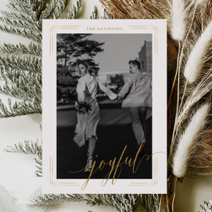 Carte de Noël photo avec écriture scintillante dor