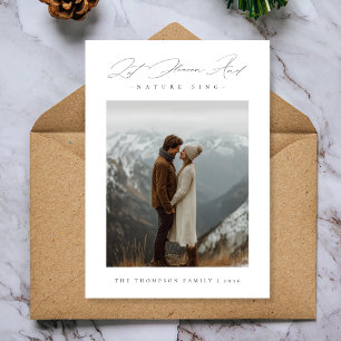 Carte de Noël photo avec l'Écriture religieuse Que