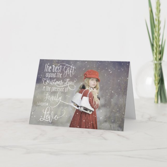 Carte de Noël photo avec superposition de neige (Devant)