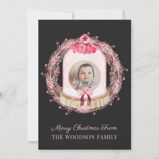 Carte de Noël photo Baby First Christmas