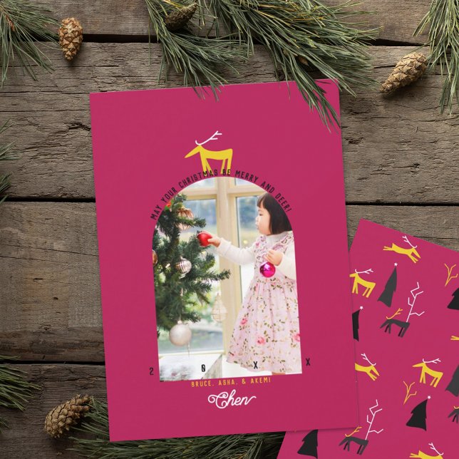 Carte de Noël photo Cerf & Arche (Créateur téléchargé)
