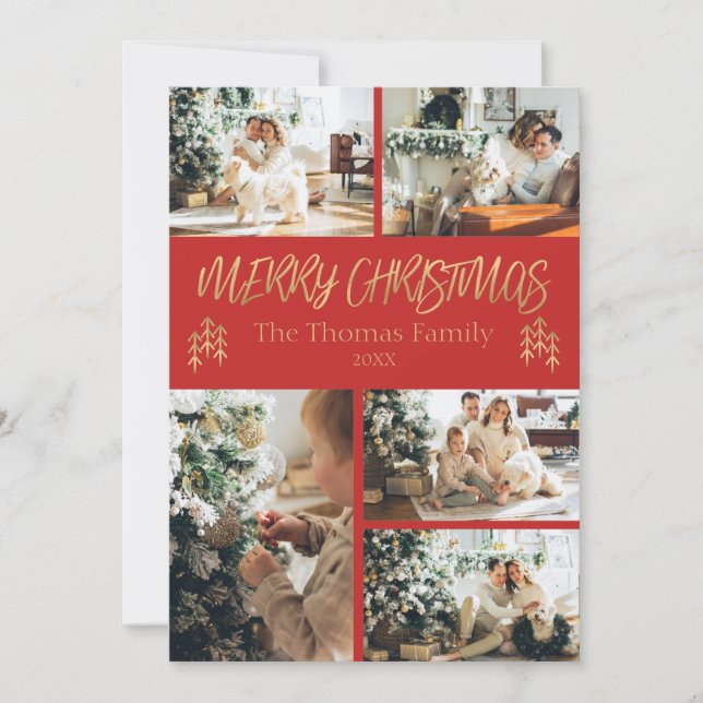 Carte de Noël photo classique (Devant)
