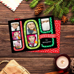 Carte de Noël photo collage JOIE Fantaisiste