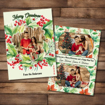 Carte de Noël photo Couronne festive 3