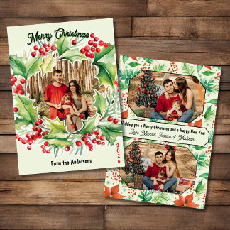 Carte de Noël photo Couronne festive 3