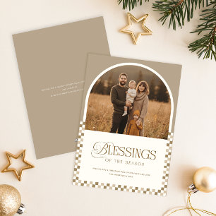 Carte de Noël photo d'arch familiale religieuse mi