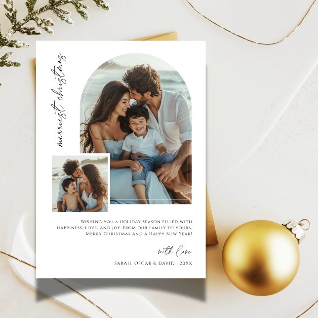 Carte de Noël photo d'arche de plage de famille la (Créateur téléchargé)