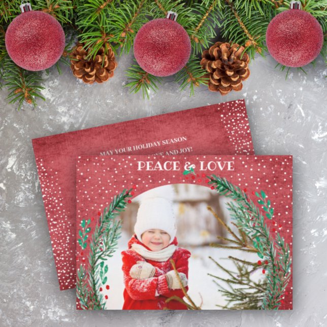 Carte de Noël photo de la couronne de pin (Créateur téléchargé)