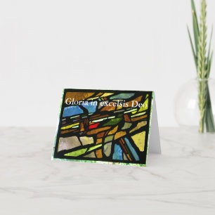 Carte de Noël, photo de l'église en vitrail