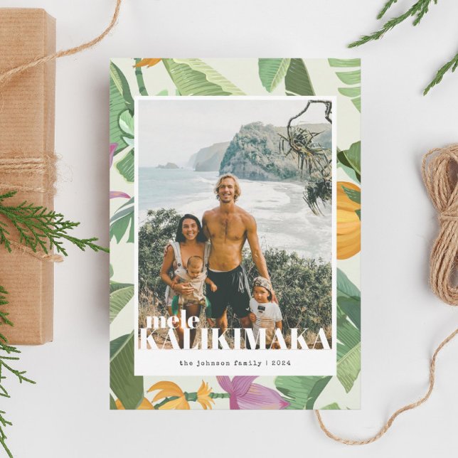 Carte de Noël photo de Mele Kalikimaka Hawaii (Créateur téléchargé)
