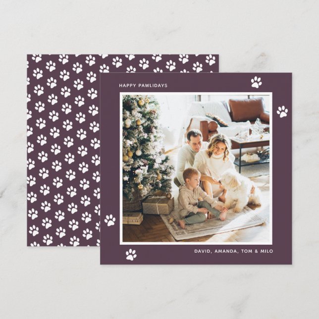 Carte de Noël photo de propriétaire de chat chien  (Devant / Derrière)