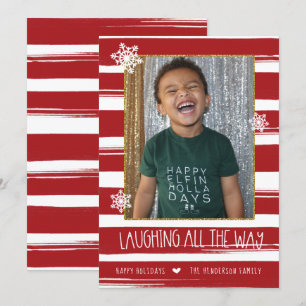 Carte de Noël photo en riant tout le long