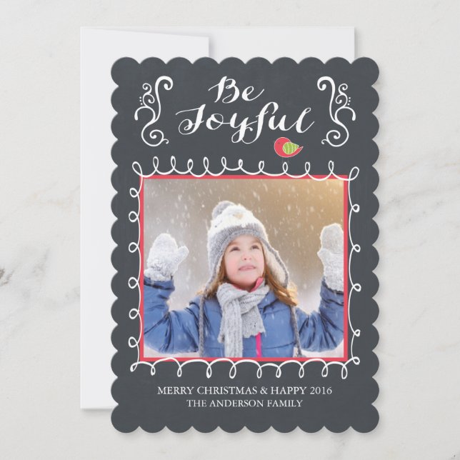 Carte de Noël photo festive Joyeux Noël tableau no (Devant)