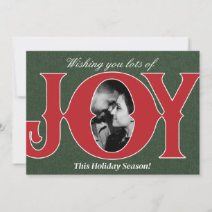 Carte de Noël photo JOIE des Fêtes Rouge & Verte