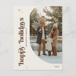 Carte de Noël photo Joyeuses Fêtes écriture modern