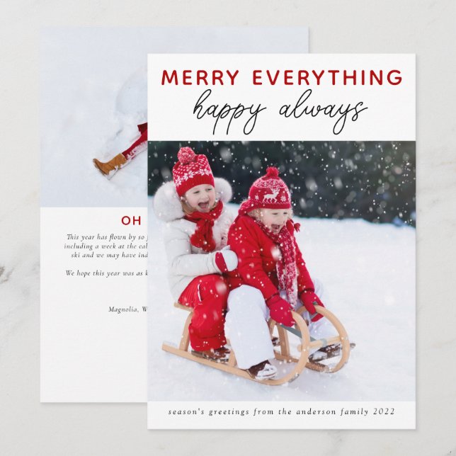 Carte de Noël photo | Joyeux tout (Devant / Derrière)