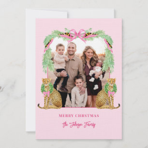 Carte de Noël photo léopard Grandmillennial