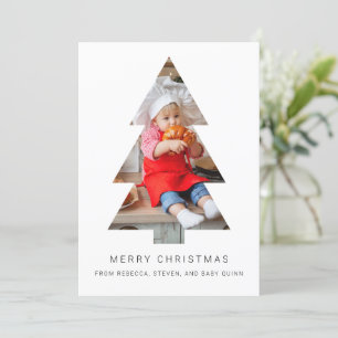 Carte de Noël photo minimaliste avec plantation d'