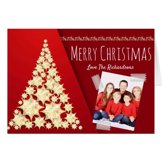 Carte de Noël PHOTO moderne personnalisée (Devant horizontal)