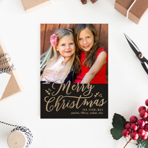 Carte de Noël photo personnalisable couleur Joyeux