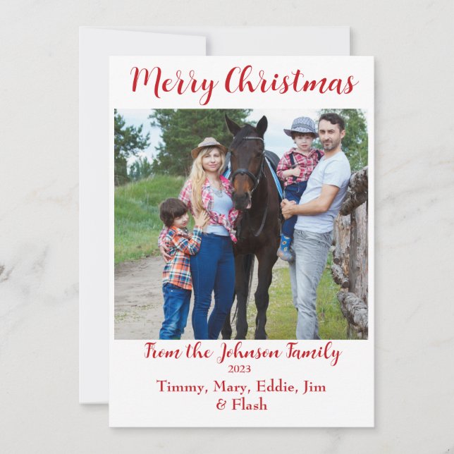 Carte de Noël photo personnalisée (Devant)