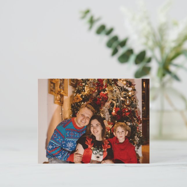 Carte de Noël photo personnalisée - Cadeau de vaca (Debout devant)