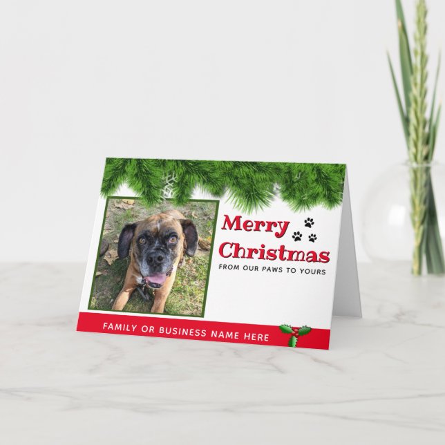 Carte de Noël photo personnalisée des Chiens (Devant)