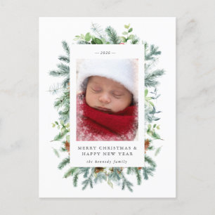Carte de Noël photo Pine and Berries