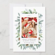 Carte de Noël photo Pine and Berries