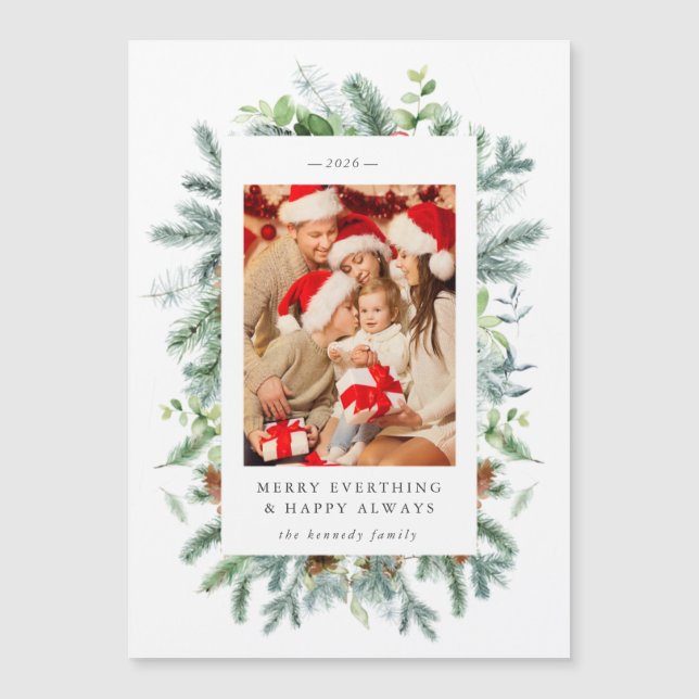 Carte de Noël photo Pine and Berries (Devant)