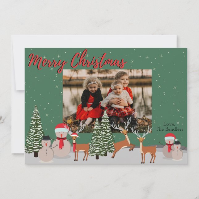 Carte de Noël photo Snowman (Devant)