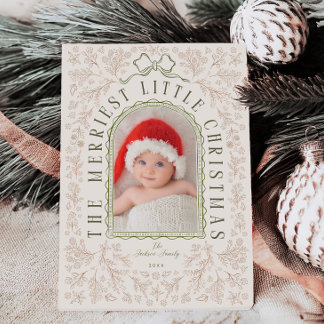 Carte de Noël photo vintage florale pour le premie