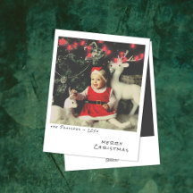 Carte de Noël photo vintage - Lumières rouges
