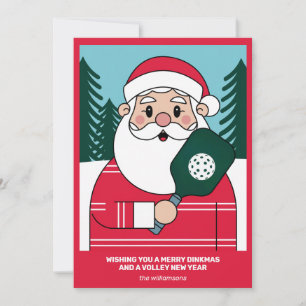 Carte de Noël Pickleball Drôle Santa Votre Texte P