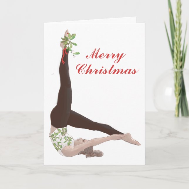 Carte de Noël Pilates Mistletoe (Devant)
