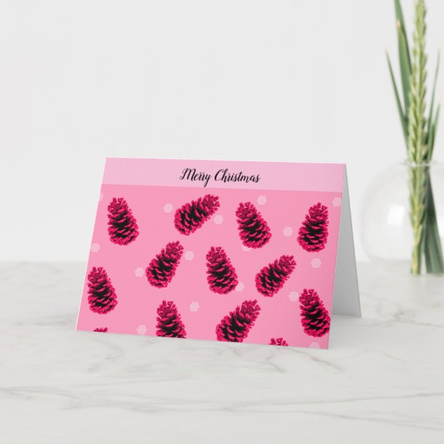 Carte de Noël Pink Pinecones (Devant)