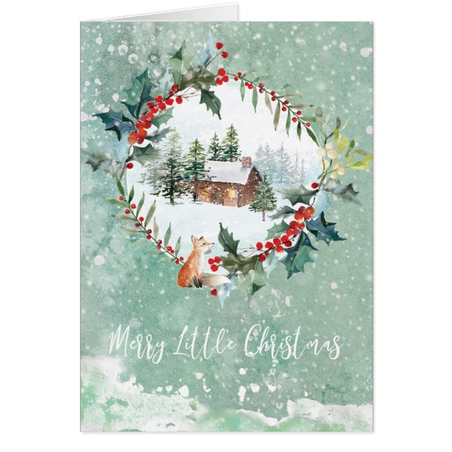 Carte de Noël pittoresque de neige d'hiver de (Devant)