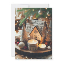Carte de Noël plat Nordic Noel pour les fêtes