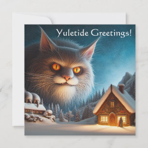 Carte de Noël plat Yule Cat