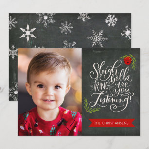 Carte de Noël plate avec chanson de Noël Sleigh Be