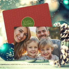 Carte de Noël plate avec photo de famille Joyeux N