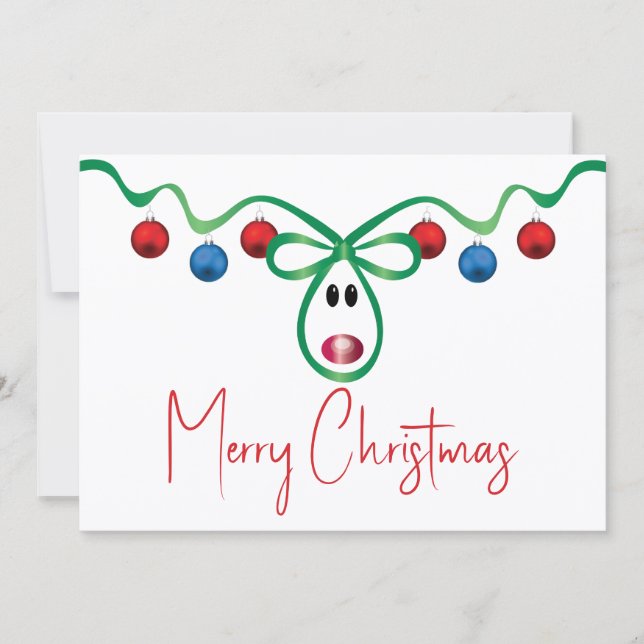 Carte de Noël plate avec texte personnalisé (Devant)