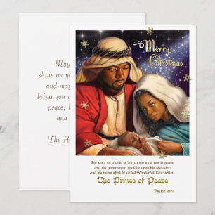 Carte de Noël plate de la Nativité afro-américaine
