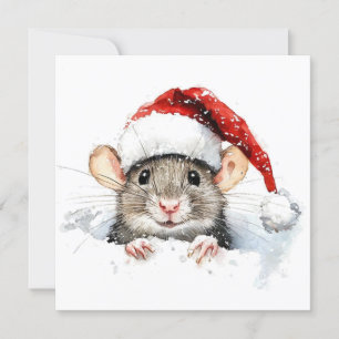 Carte de Noël plate de souris