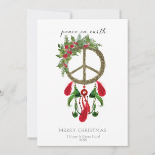Carte de Noël plate Peace on Earth Dream Catcher
