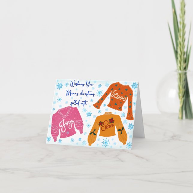 Carte de Noël pleine d'amour, pièce et joie (Devant)