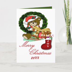 Carte de Noël Plié père Noël Sock