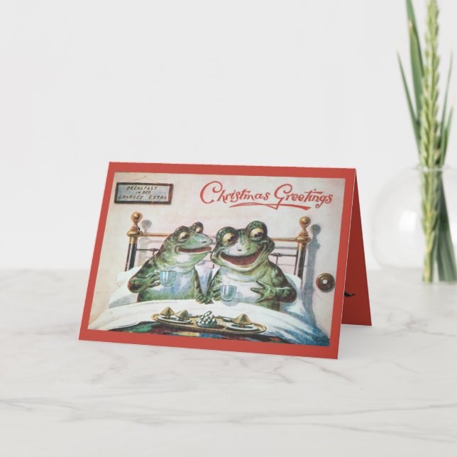 Carte de Noël pliée à la grenouille (Devant)