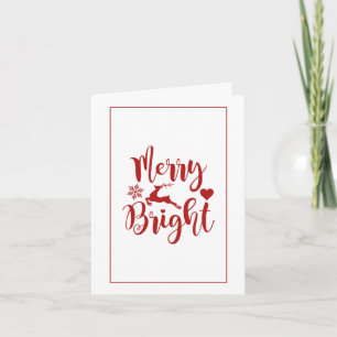 Carte de Noël pliée à motif floral rouge Joyeux No